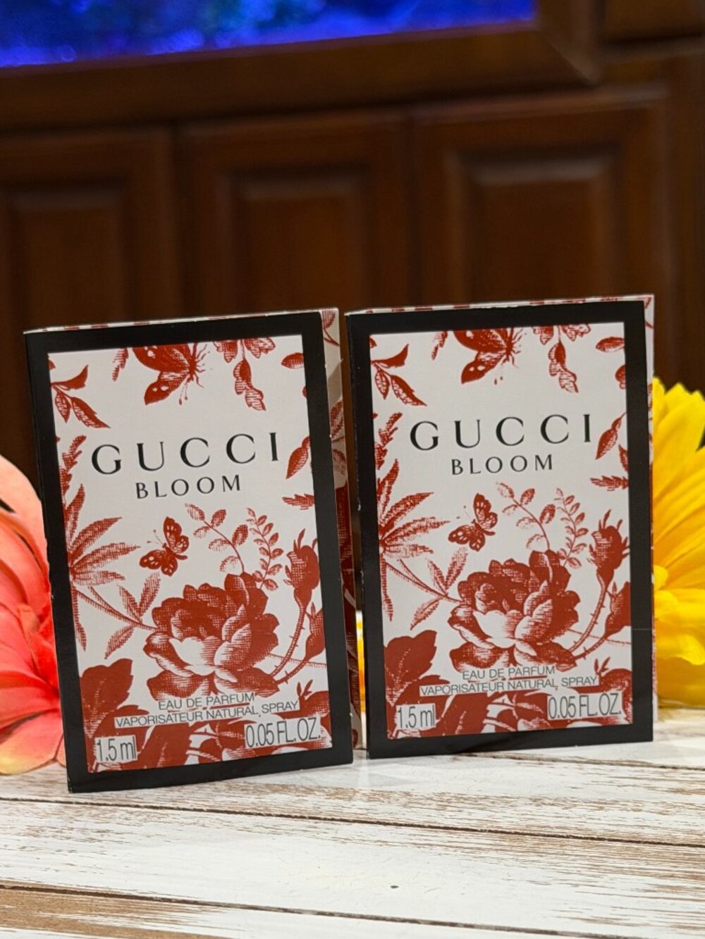 🎁5 For $25 Gucci Bloom Sample Spray Card 1.5 ml 2X New!